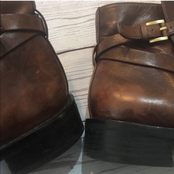 Ecco Buckle Wrap Chestnut Leather Boots - Picture 7 of 7